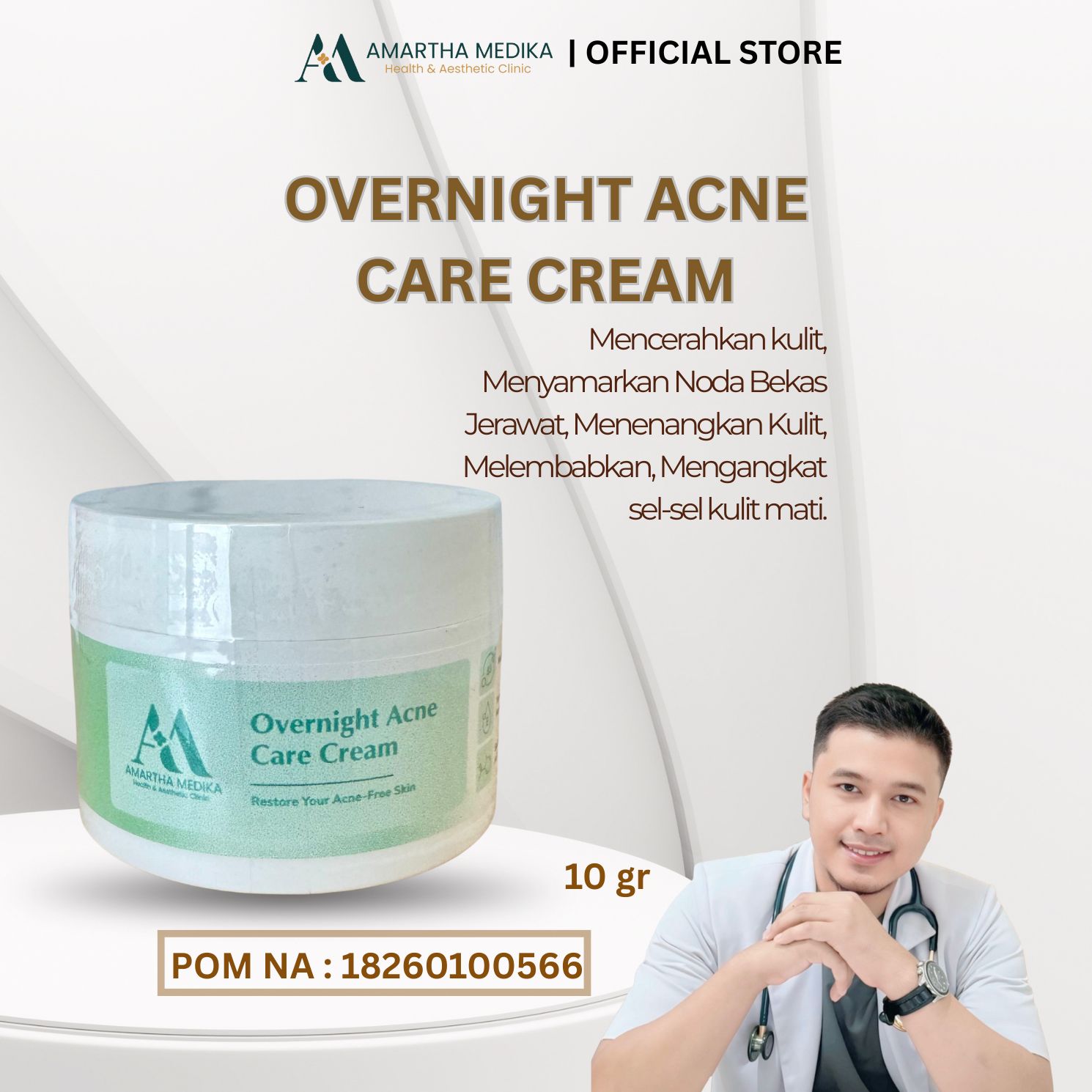 Produk Skincare Overnight Acne Care Cream dari Amartha Medika